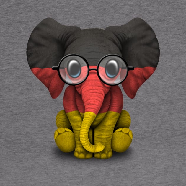 Baby Elephant with Glasses and German Flag by jeffbartels